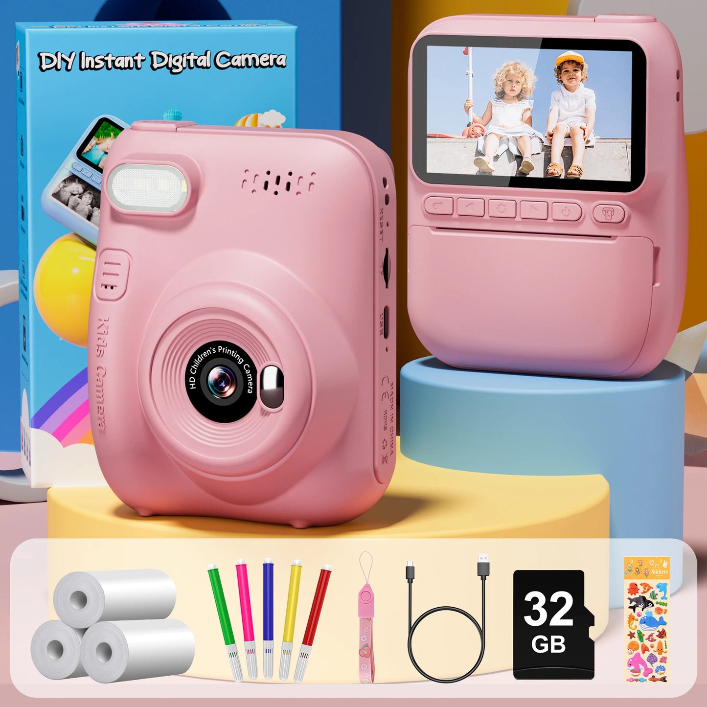 📸 Gofunly Kids Instant Print Camera – Vastleggen, printen en spelen!