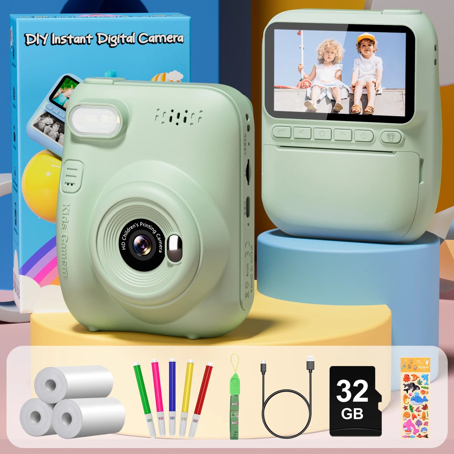 📸 Gofunly Kids Instant Print Camera – Vastleggen, printen en spelen!