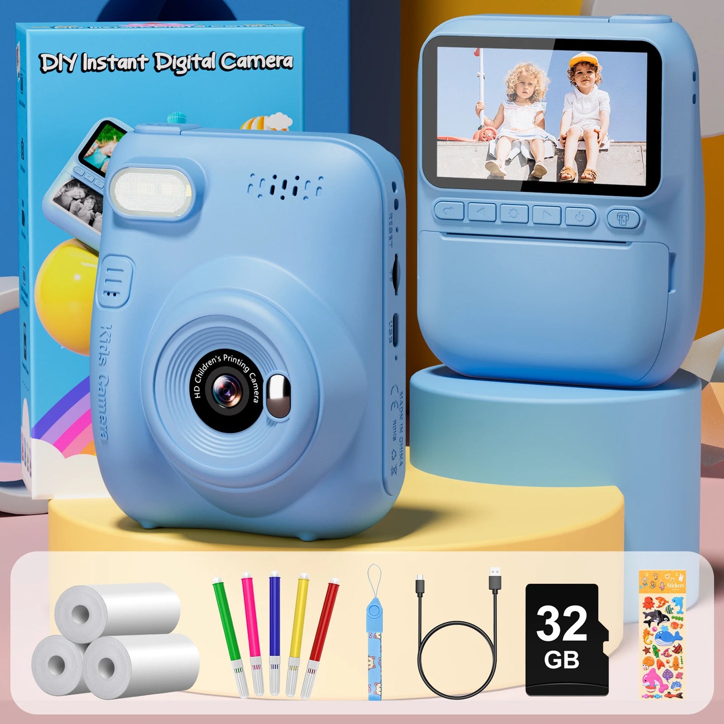 📸 Gofunly Kids Instant Print Camera – Vastleggen, printen en spelen!