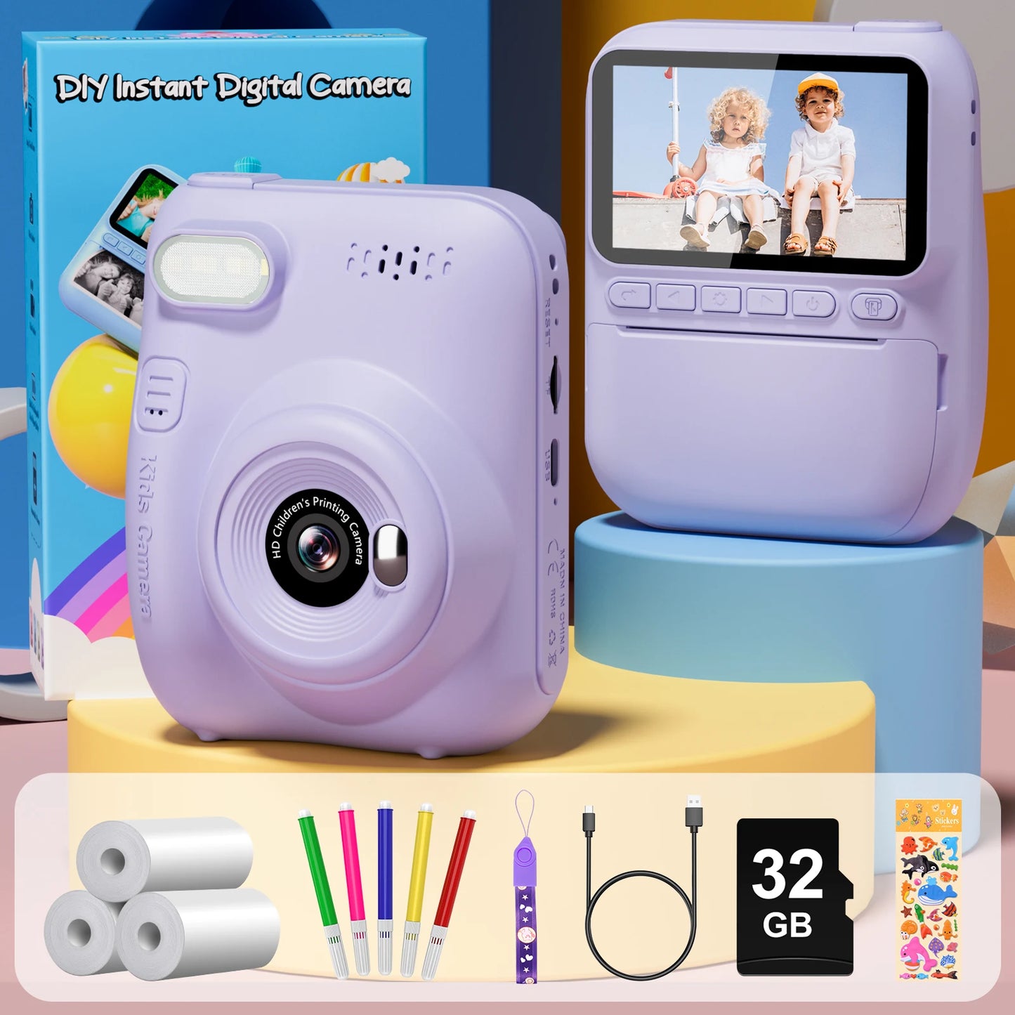 📸 Gofunly Kids Instant Print Camera – Vastleggen, printen en spelen!